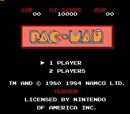 Pac-Man (Tengen) Title Screen